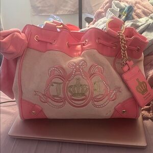 Juicy Couture Pink and Tan Shoulder Bag